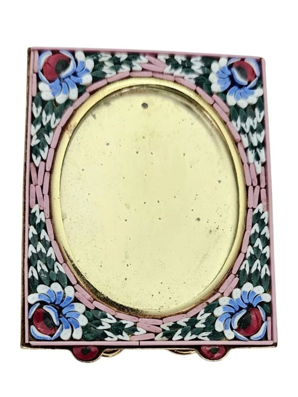 Mosaic Miniature Photo Frame Pink Blue Green Glass Chip, J110